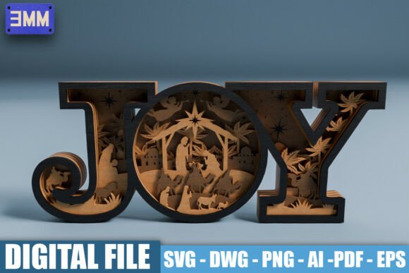 Download 3D JOY Nativity Scene Laser Cut File - Premium Resources