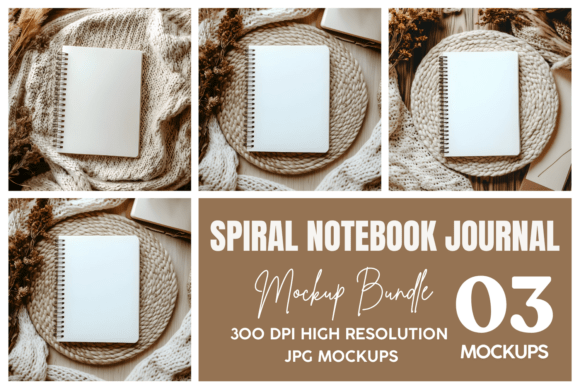 Download Boho A5 Spiral Notebook Mockup - Spiral Collection