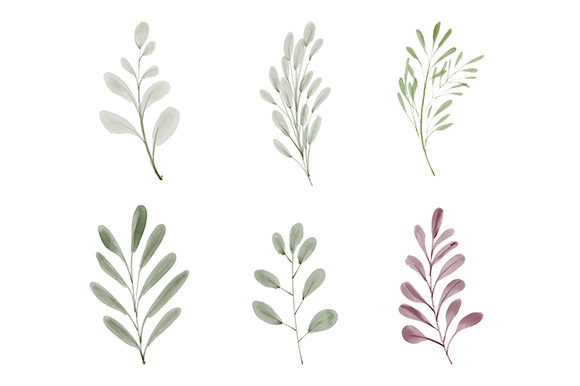 Download Watercolor Leaf Greenery Element Set - Greenery Collection