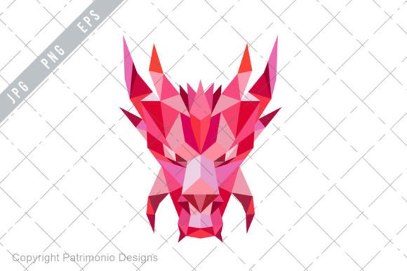 Download Dragon Head Front Low Polygon Style EPS - Polygon Collection