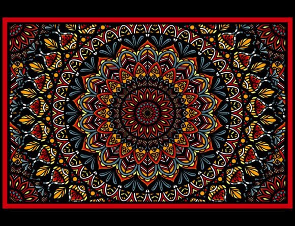 Download Ethnic Tribal Mandala Floral Rug Pattern - Ethnic Collection