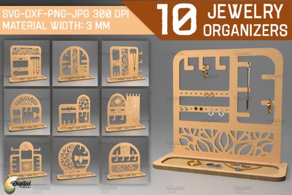 Download Jewelry Organizer Bundle. Laser Cut File - Cut file Collection